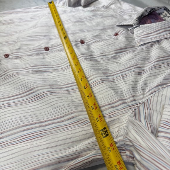 Robert Graham Paisley Floral StripedDress Shirt Classic Fit Flip Cuffs Men's 3XL - Picture 6 of 7